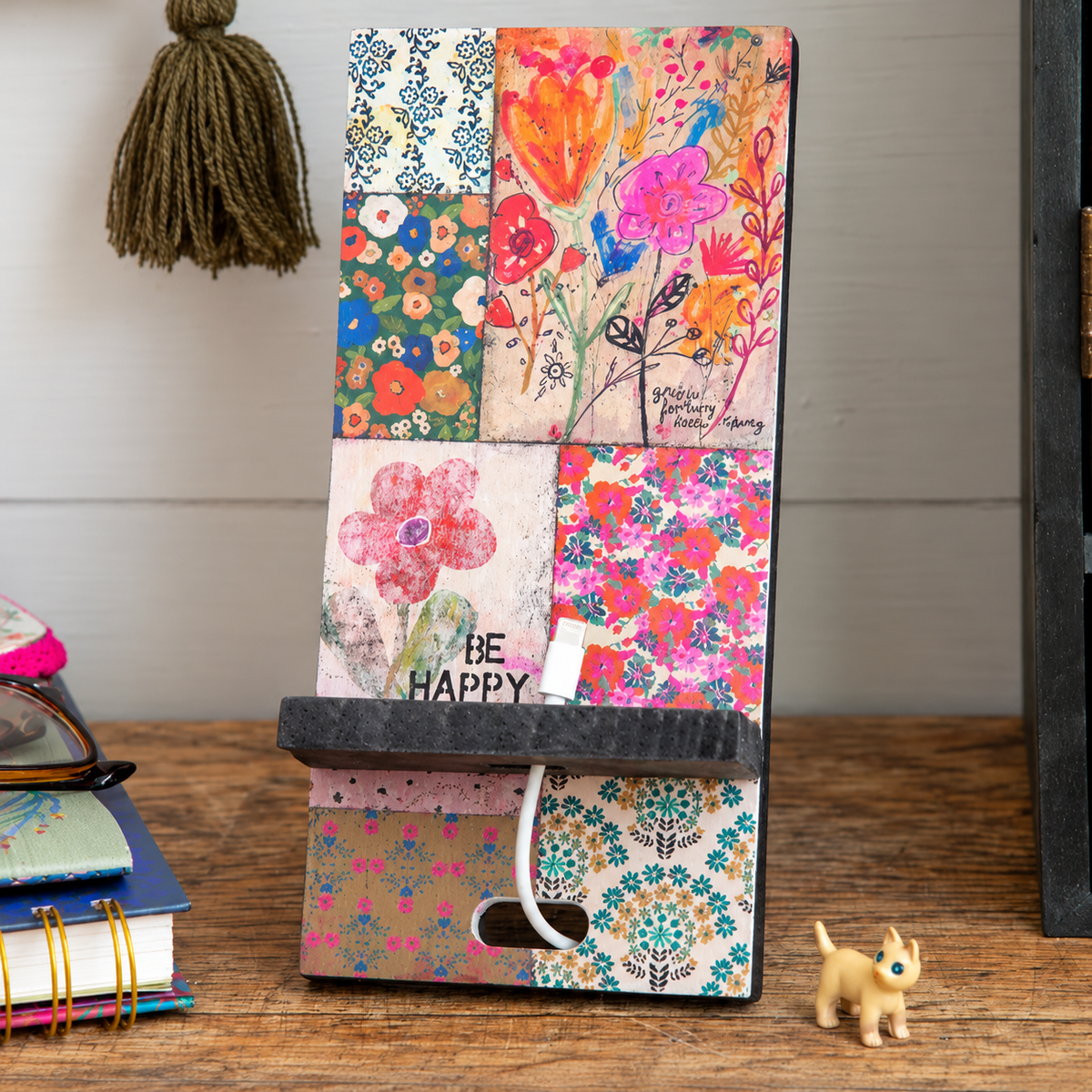Wooden Phone Stand | Phone & Recipe Card Holder