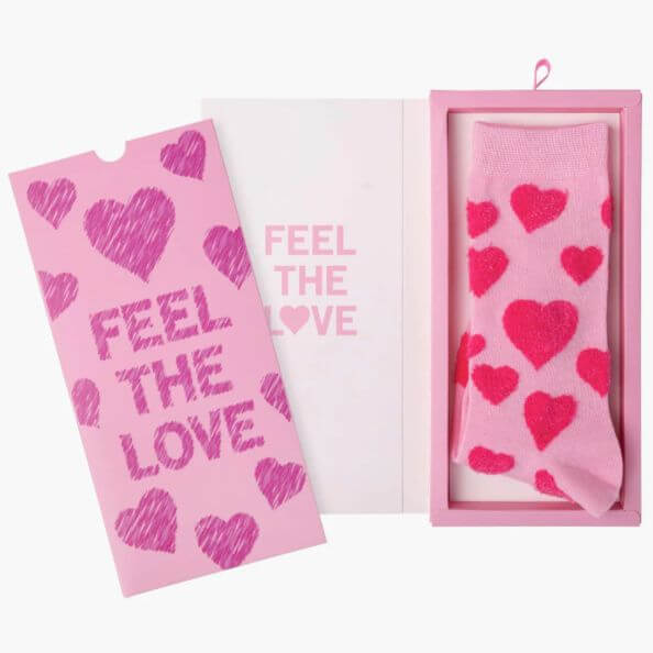 Bamboozld Feel the Love Sock Card – premium Gifts For Her NZ, perfect for Mother’s Day, Valentine’s Day, birthdays, and anniversaries