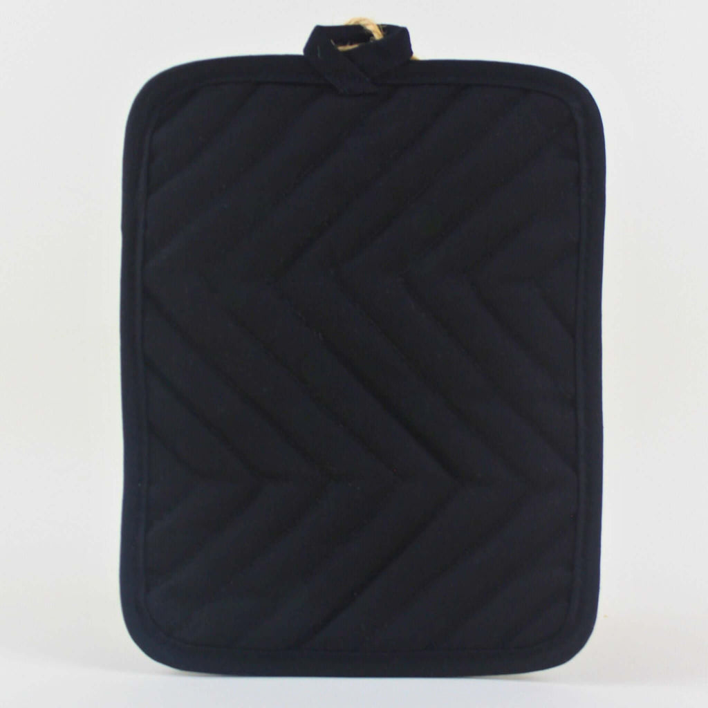 Stylish black padded oven mitt & pot rest – functional Housewarming Gift NZ kitchen essential