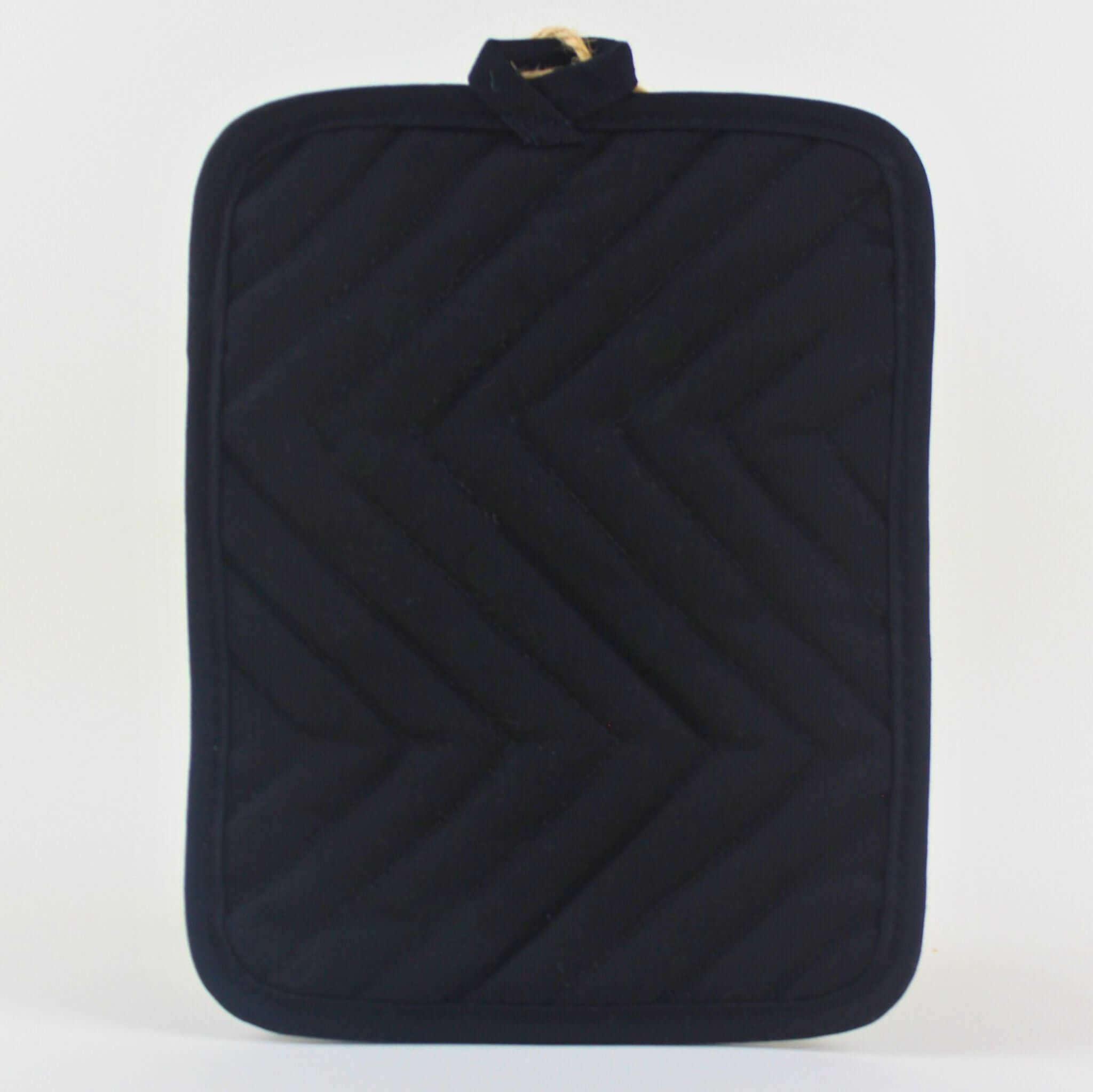 Stylish black padded oven mitt & pot rest – functional Housewarming Gift NZ kitchen essential