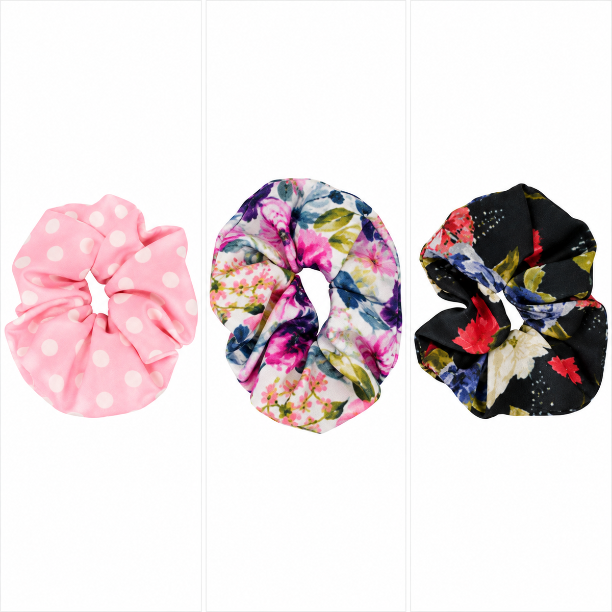 Black Floral – black with colourful floral detailing
Peonie Rose – a bright, feminine floral print with pink, purple and green tones
Pink Polka Dot – soft pink with classic white polka dots