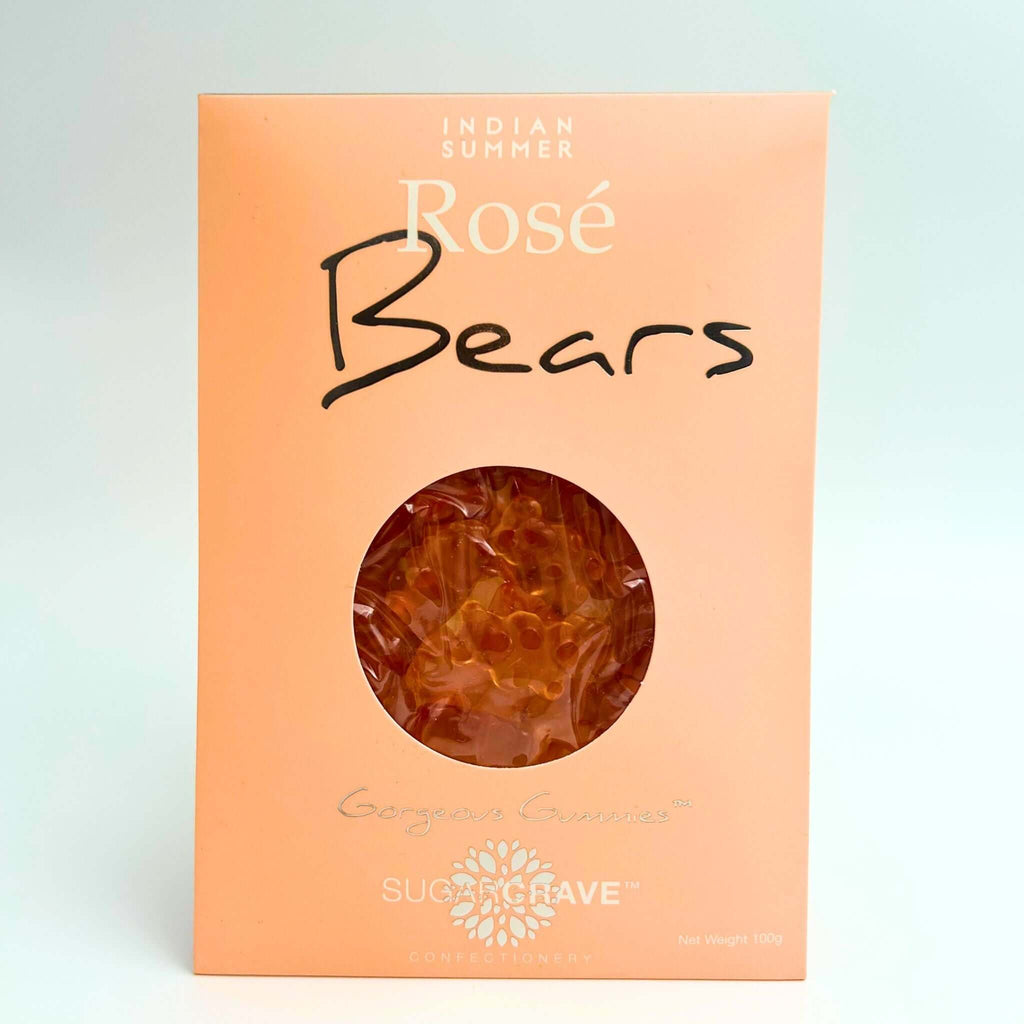 Lolly Gift NZ — Indian Summer Rosé Gummy Bears 100g NZ; soft, chewy, and flavourful, perfect for Build-a-Box gifts, fun sweet treats, or online delivery in New Zealand.
