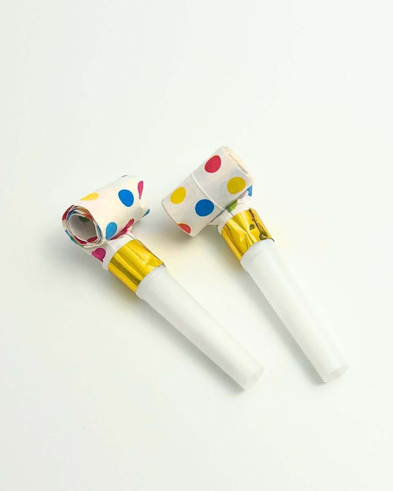 Quirky and Fun Gifts NZ — colourful Party Blowers perfect for birthdays, festive occasions, or adding playful cheer to gift boxes and Build-a-Box sets.