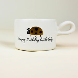 Happy Birthday Little Lady Tea Light Holder & Candle Fun Birthday gift NZ