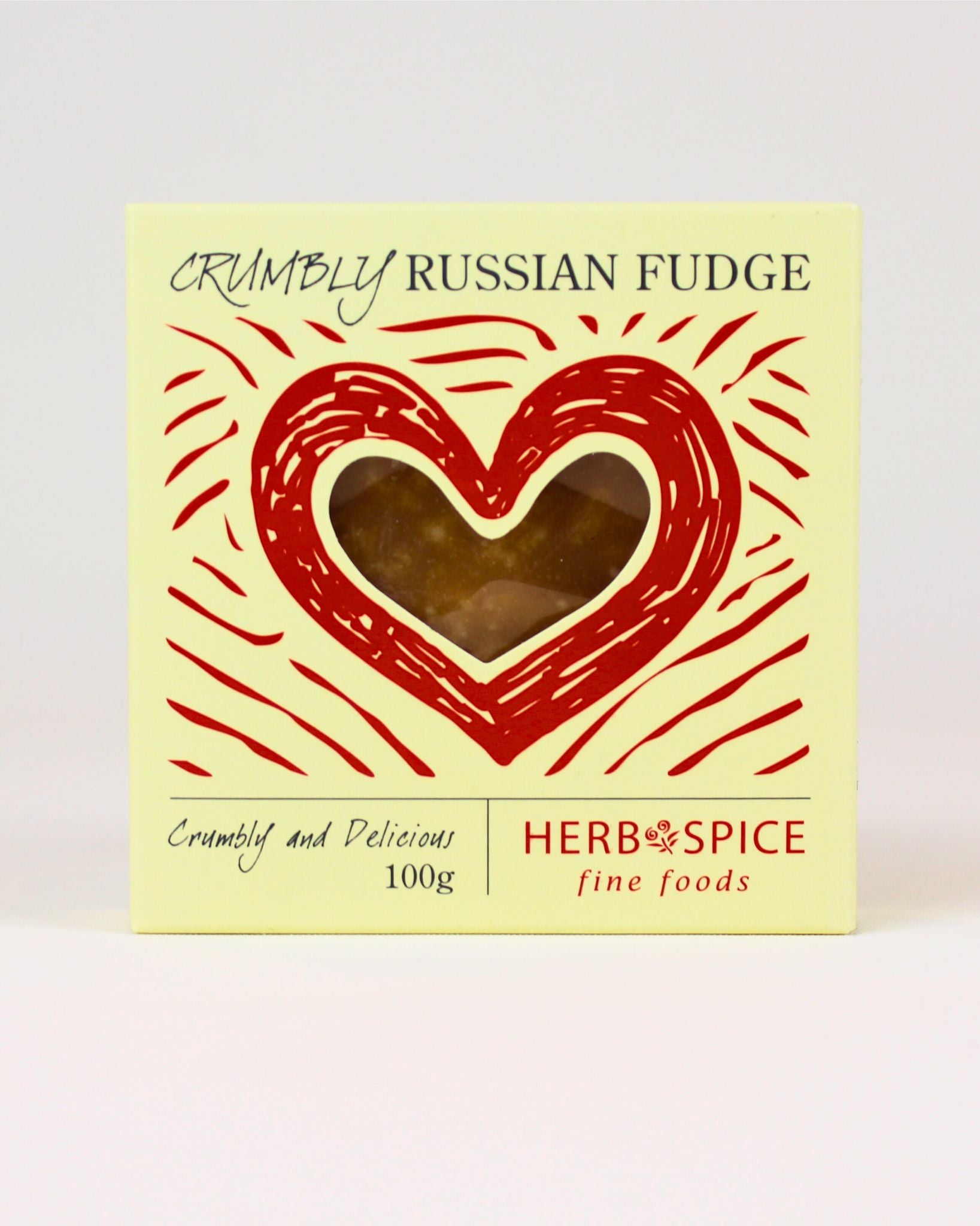 Indulge in crumbly, delicious Russian Fudge from Herb & Spice Fine Foods. A fun, sweet treat perfect for gift boxes, hampers, or just because. Made in New Zealand for chocolate lovers who enjoy a playful, tasty experience.