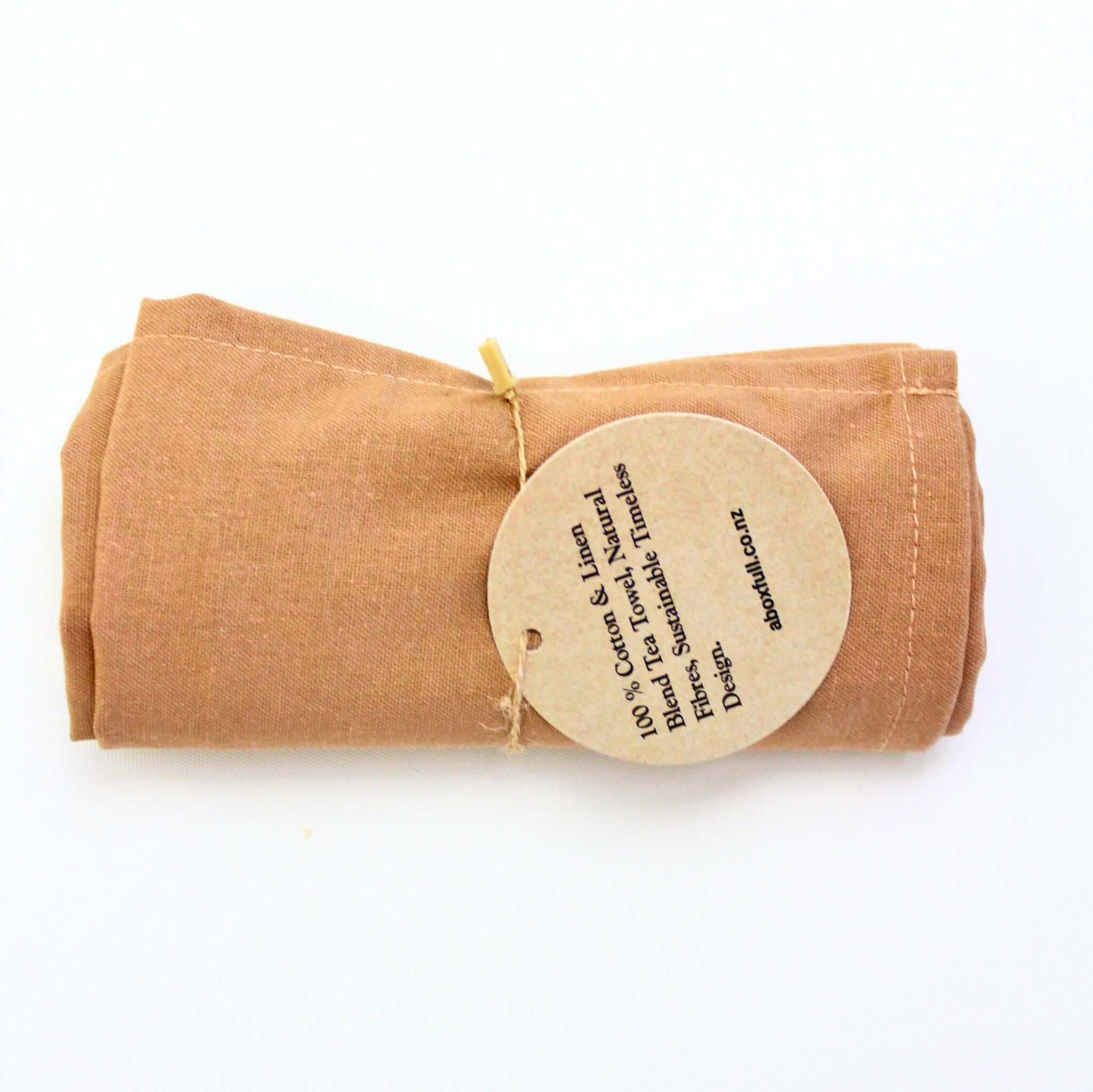 Linen and cotton blend tea towel 65cm x 45cm with herringbone hanging strap – premium housewarming gift