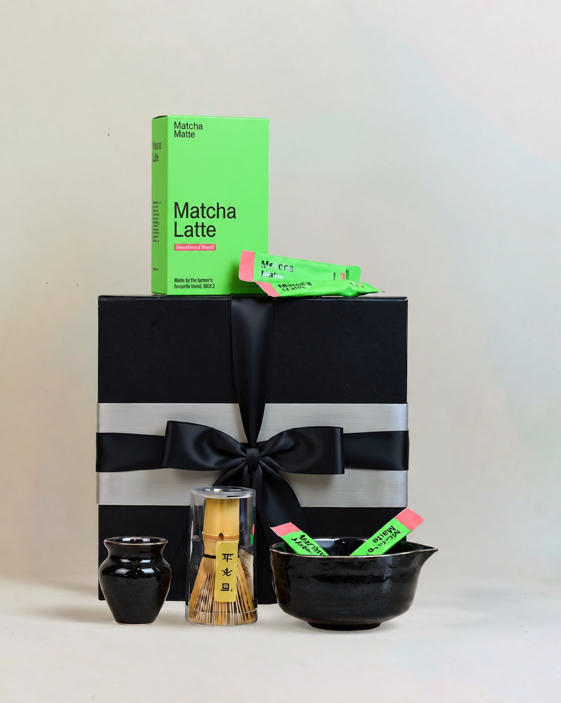 Matcha Bowl Set	Matcha Gift Box NZ with black matcha bowl set, bamboo whisk, matcha latte and premium gift box
🤍 White Set	Matcha Gift Box NZ – White Matcha Bowl Set	Matcha Gift Box NZ with white matcha bowl set, bamboo whisk, matcha latte and premium gift box
💚🤎 Green & Brown Set	Matcha Gift Box NZ – Green & Brown Matcha Set	Matcha Gift Box NZ with green and brown ceramic matcha bowl set, bamboo whisk and matcha latte
🌿 Light Green Set	Matcha Gift Box NZ – Light Green Matcha Set	Matcha Gift Box NZ with
