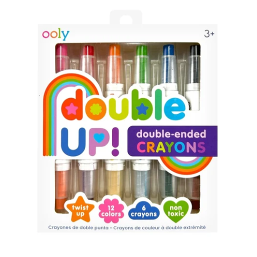 Ooly Double Up double-ended crayons 12 colours – kids colouring gift NZ
