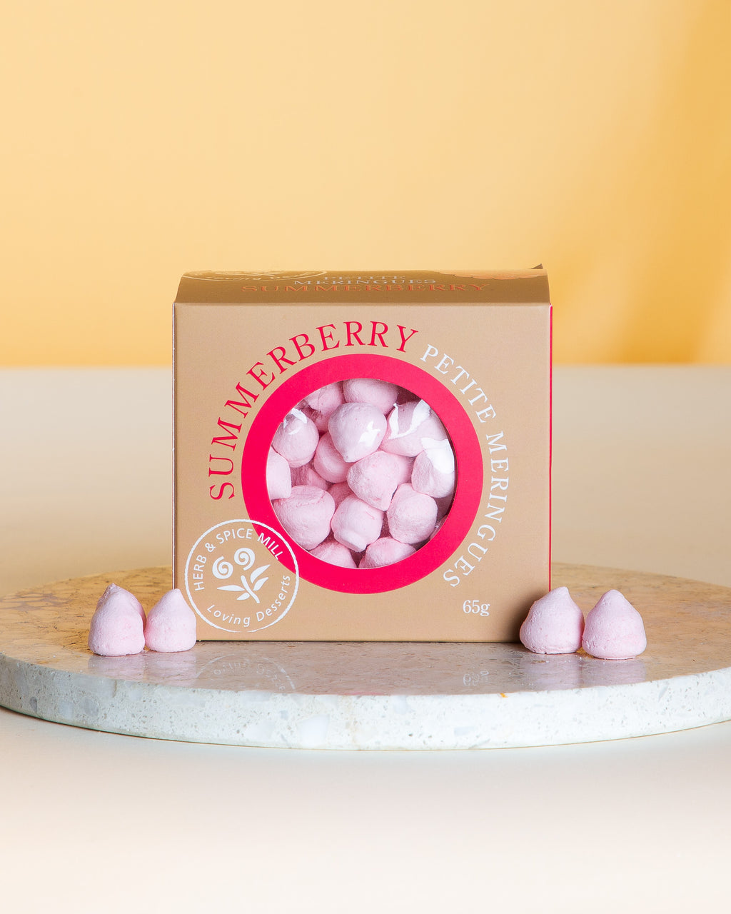 Handcrafted Summer Berry Petite Meringues, offering a delicate, sweet, and fruity treat for dessert, celebrations, or thoughtful gifting.