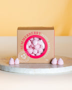 Handcrafted Summer Berry Petite Meringues, offering a delicate, sweet, and fruity treat for dessert, celebrations, or thoughtful gifting.