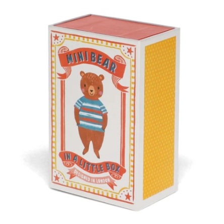 Mini bear soft toy with polka dot blanket by Rex London