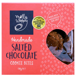 Salted Chocolate Cookie Bites 130g x 12 Carton | Gourmet Chocolate Cookies NZ