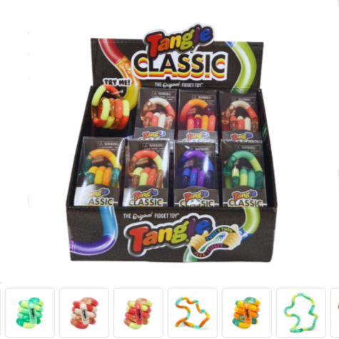 Tangle Classic colourful sensory fidget and focus tool available from A Box-Full NZ