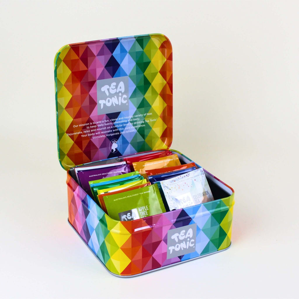 Wellbeing Gift NZ Tea Tonic mini tea chest with 33 individually wrapped teas