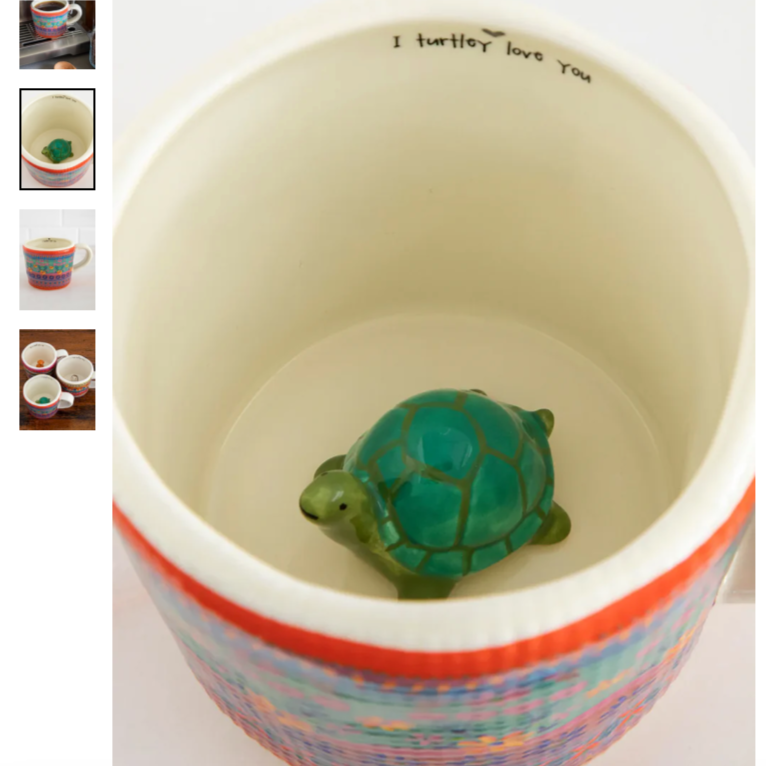 🐢 Peekaboo Turtle Ceramic Mug – Inspirational Coffee Mug