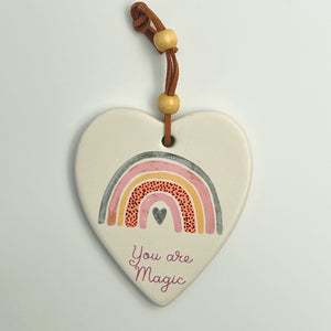 You're Amazing Ceramic Hanging Heart Rainbow