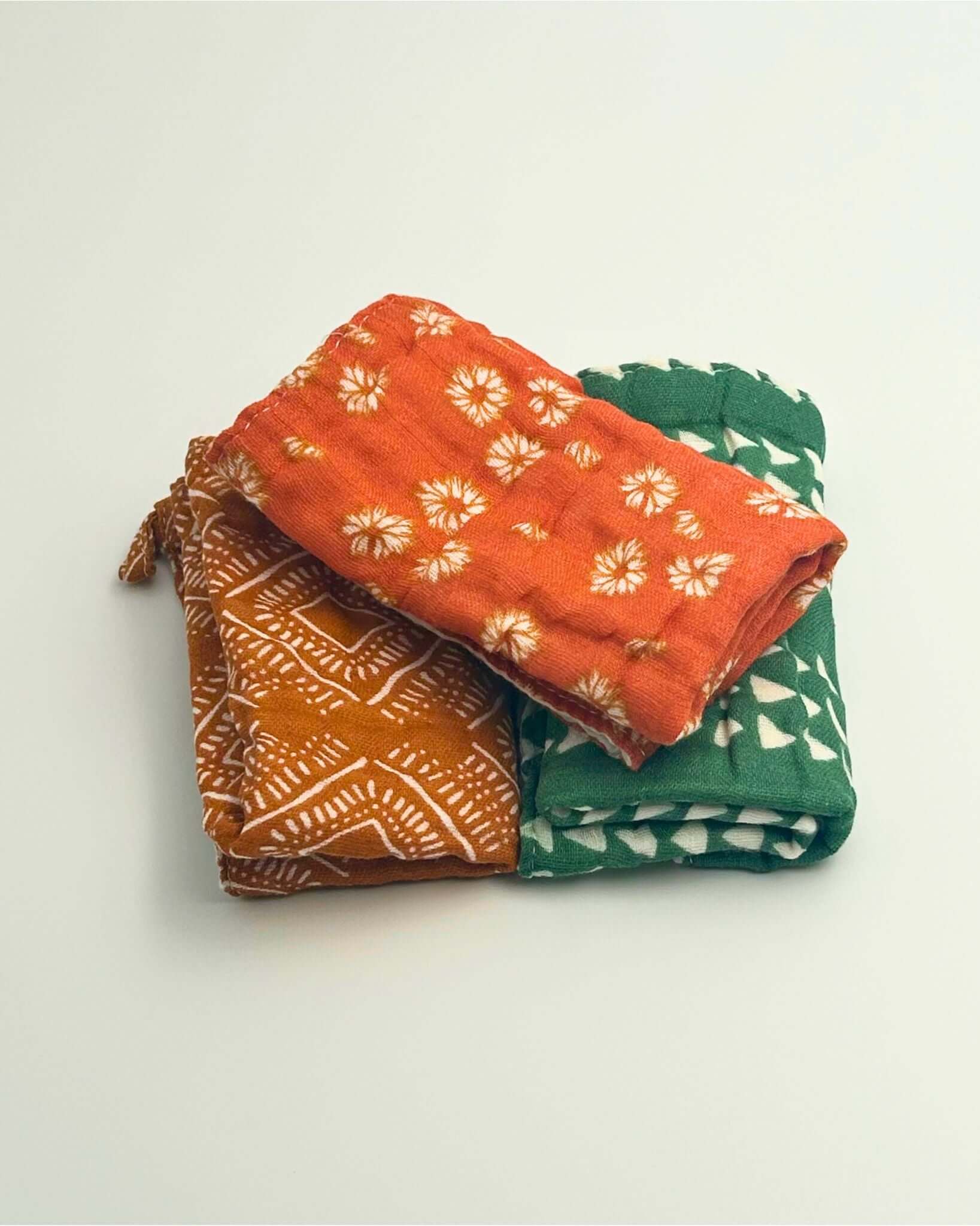 Soft, breathable cotton facecloths – unique Wellbeing Gift NZ perfect for gift hampers and personal wellness