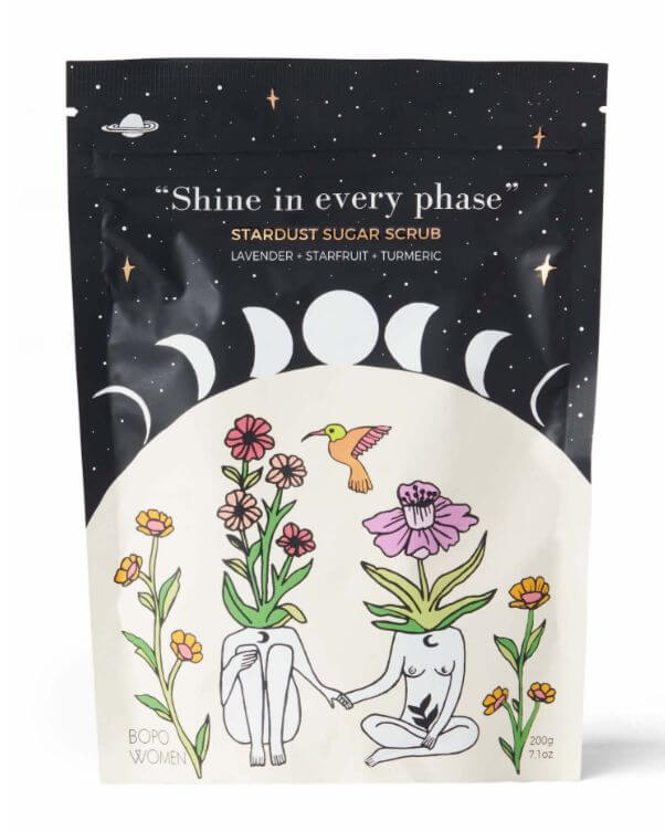 Wellbeing Gifts NZ | Bopo Women Stardust sugar scrub, a luxurious and indulgent body care treat from New Zealand 