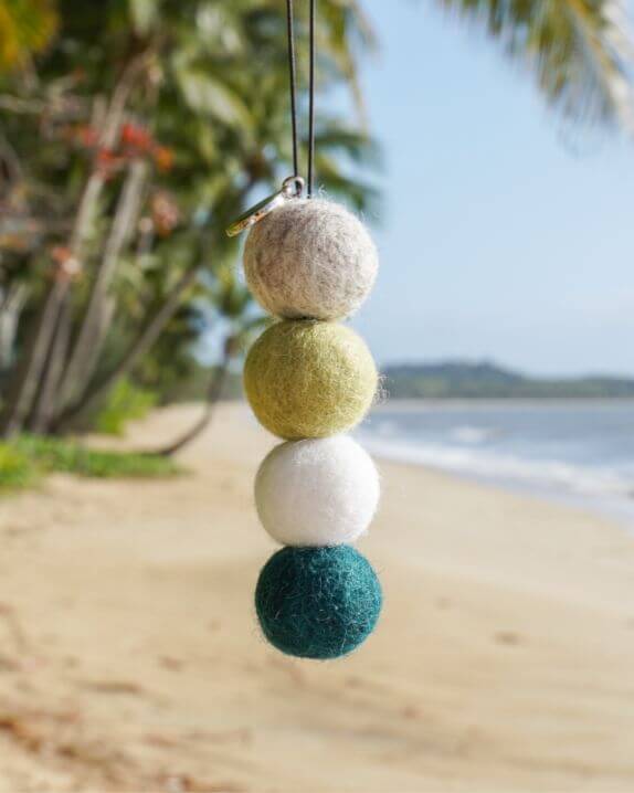 Smelly Balls Car Freshener Gift NZ Native Trees collection with reusable felt balls and fragrance oil, stylish nature-inspired car accessory.