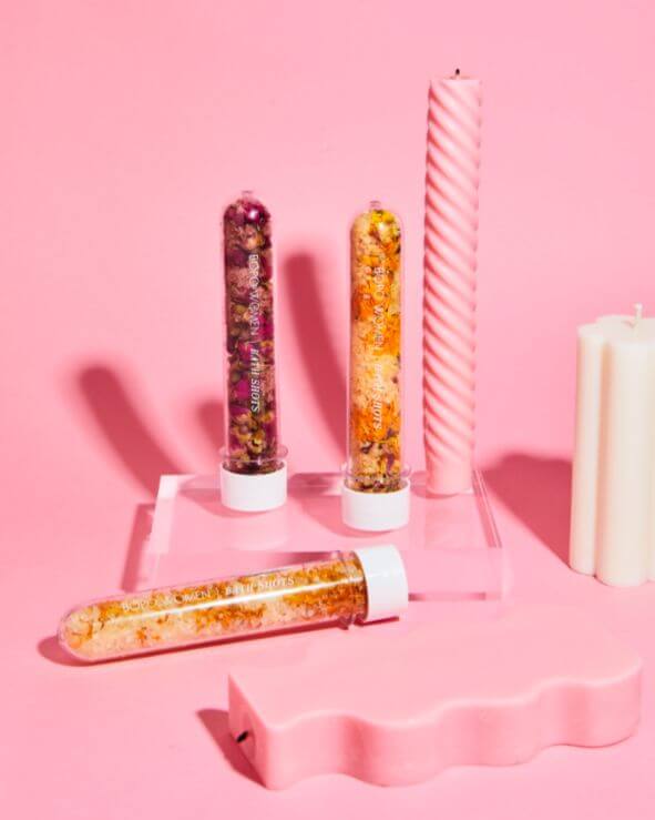 Wellbeing Gifts NZ Bopo Women Bath Shots gift set with three nourishing bath treatments designed to soothe skin and relax the senses.