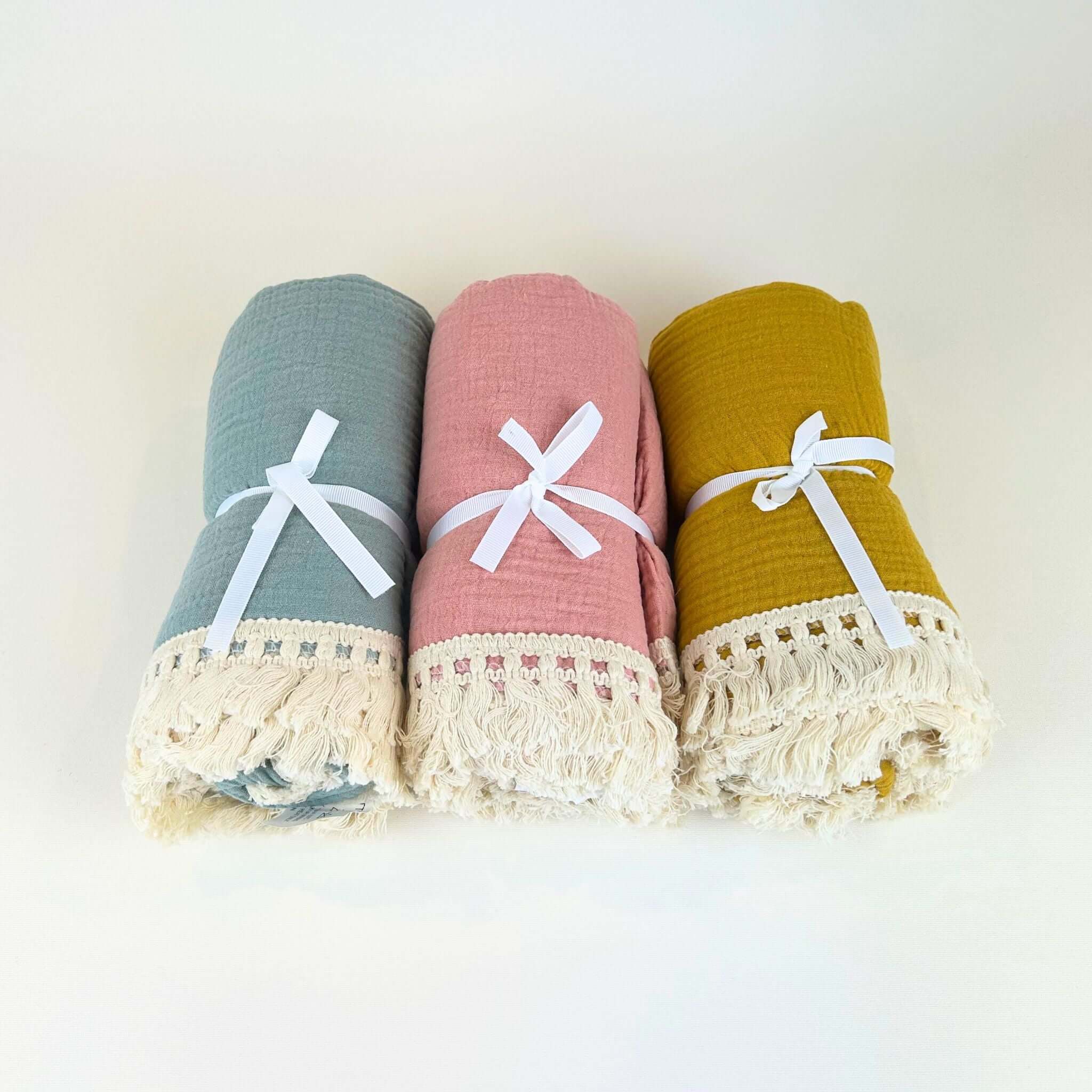 “Soft, lightweight cotton throws in multiple colours — a thoughtful Wellbeing Gift NZ for cozy evenings or self-care hampers.”
