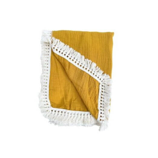 “Sunstone Cotton Throw — stylish, soft, and a comforting Wellbeing Gift NZ for cozy nights or self-care moments.”