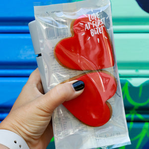 Gingerbread Red Heart Cookies