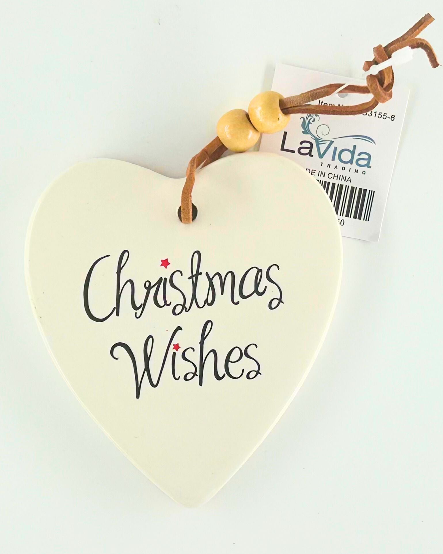 Ceramic Christmas Wishes Hanging Heart 🎄