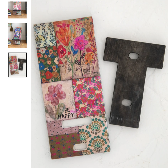 Wooden Phone Stand | Phone & Recipe Card Holder