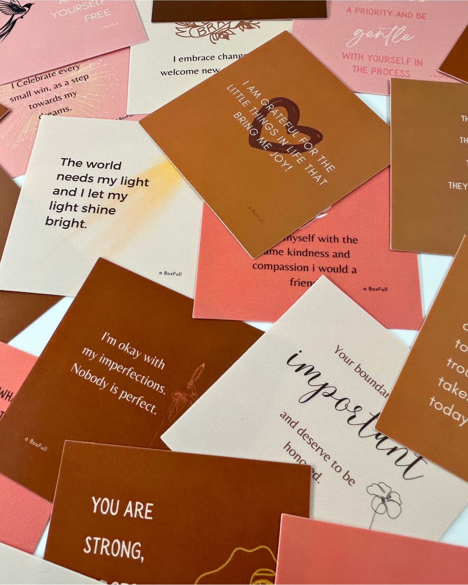 Motivate every morning with uplifting waterproof shower affirmation cards. This 20-piece set boost confidence, calm, and positivity during your daily routine. A thoughtful mindfulness gift and a perfect add-on for self-care boxes, wellness hampers, and positivity gifts in New Zealand.
