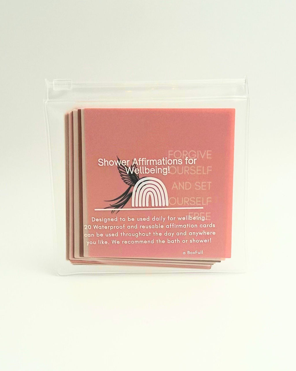 Brighten your day with a waterproof 20-pack of shower affirmations featuring uplifting, positive quotes. A thoughtful self-care gift for motivation, mindfulness, and daily encouragement. Perfect add-on for gift boxes, hampers, and care packages in New Zealand.