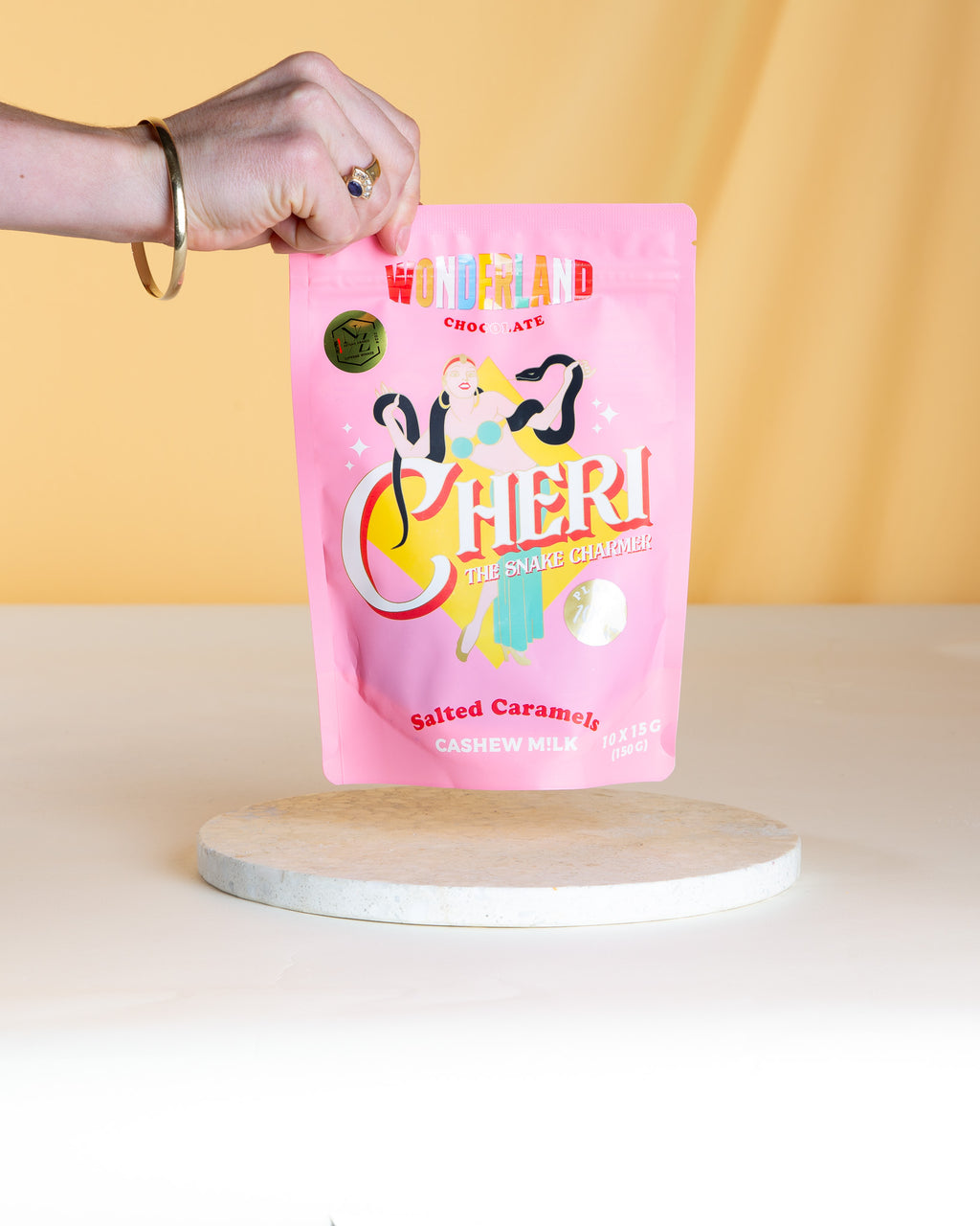 These vegan chocolate chews by Wonderland offer a luxurious salted caramel taste, crafted for indulgence, gifting, or adding to sweet boxes and hampers.