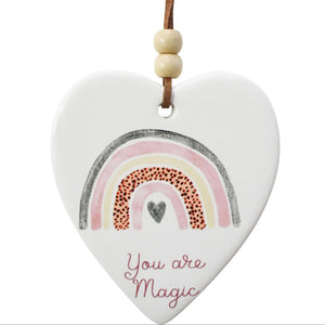 You're Amazing Ceramic Hanging Heart Rainbow