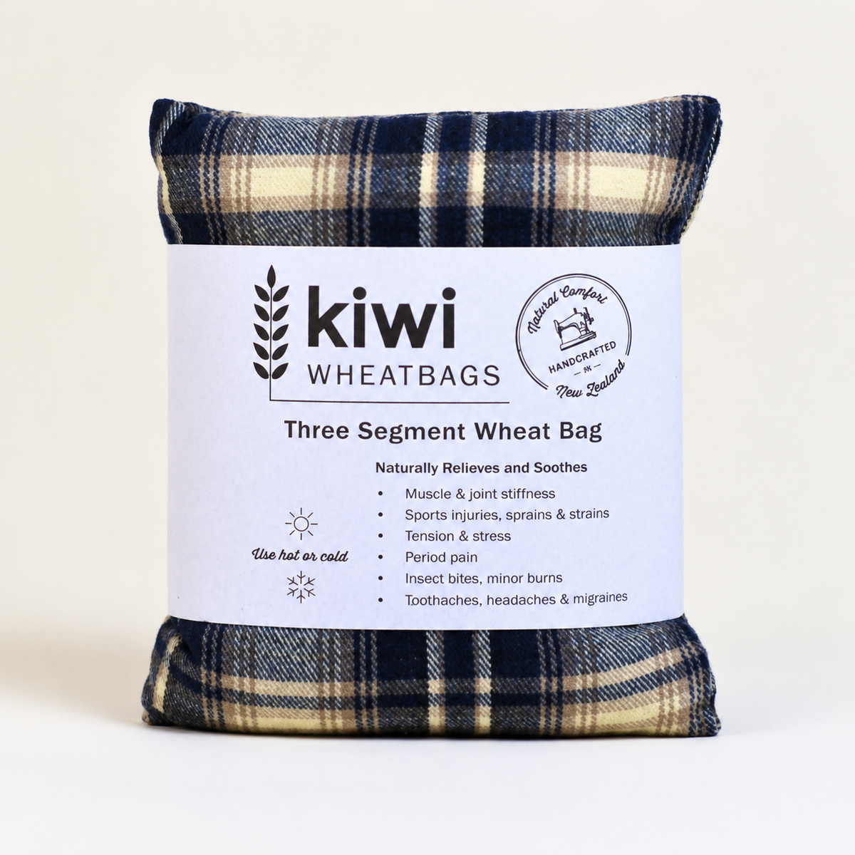 Blue Plaid 3 Segment Wheatbag