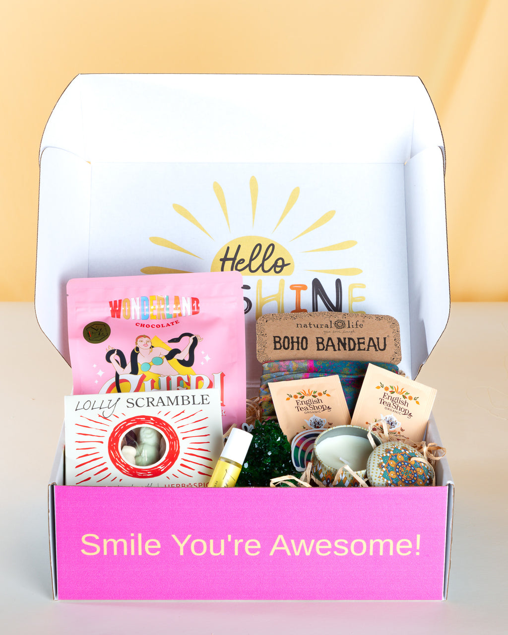 Crystal Cluster Gift Box NZ – beautiful crystal, treats, candle, tea, and personalised card, beautifully packaged for NZ-wide delivery, perfect for birthdays or thank-yous.
