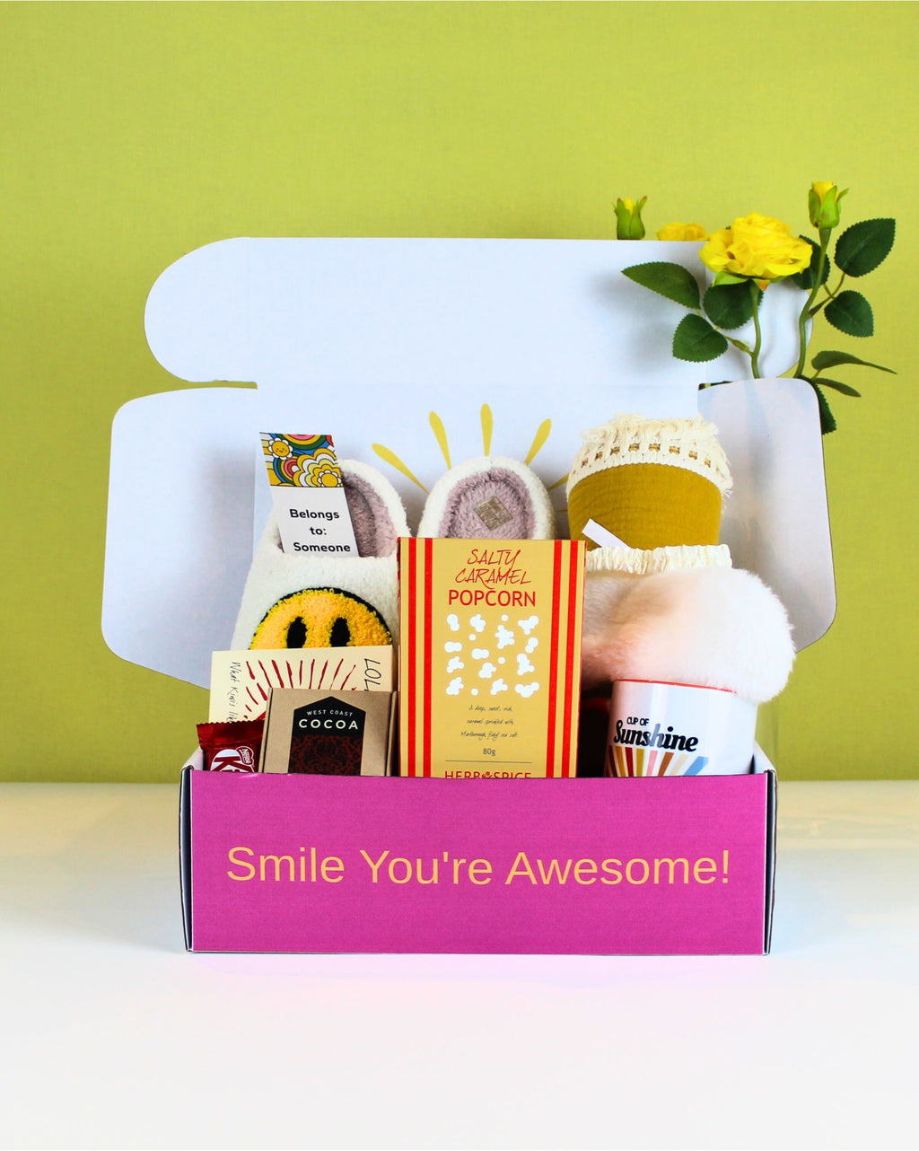 One Cosy Night Box-Full NZ – playful and thoughtful gift box with cosy items and personalised card, perfect for birthdays, thank-yous, or just-because gifts across New Zealand.
